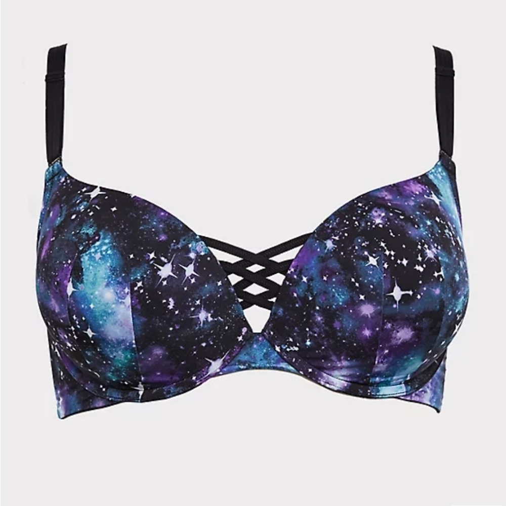 Torrid 40DDD XO plunge 360° smoothing galaxy bra